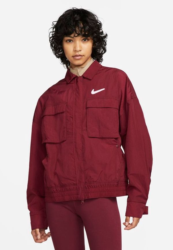 Vävd jacka Nike Sportswear Swoosh för kvinnor - Röd