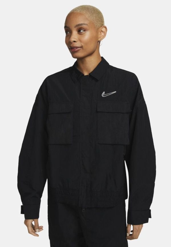 Vävd jacka Nike Sportswear Swoosh för kvinnor - Svart