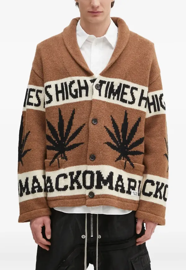 WACKO MARIA intarsiastickad cardigan - Brun