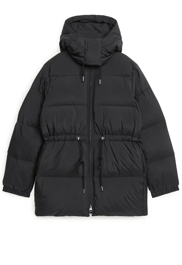 Waisted Down Jacket - Black