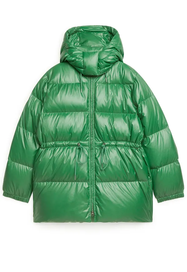 Waisted Down Jacket - Green