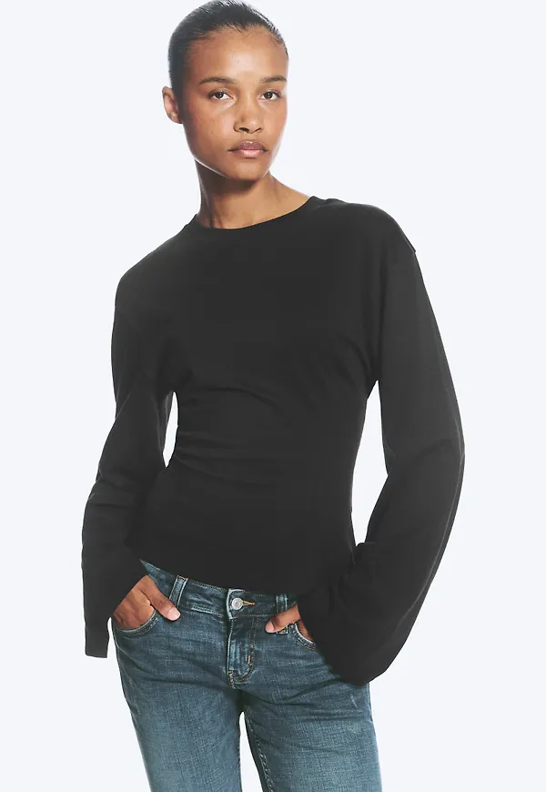 Waisted Long-sleeved top