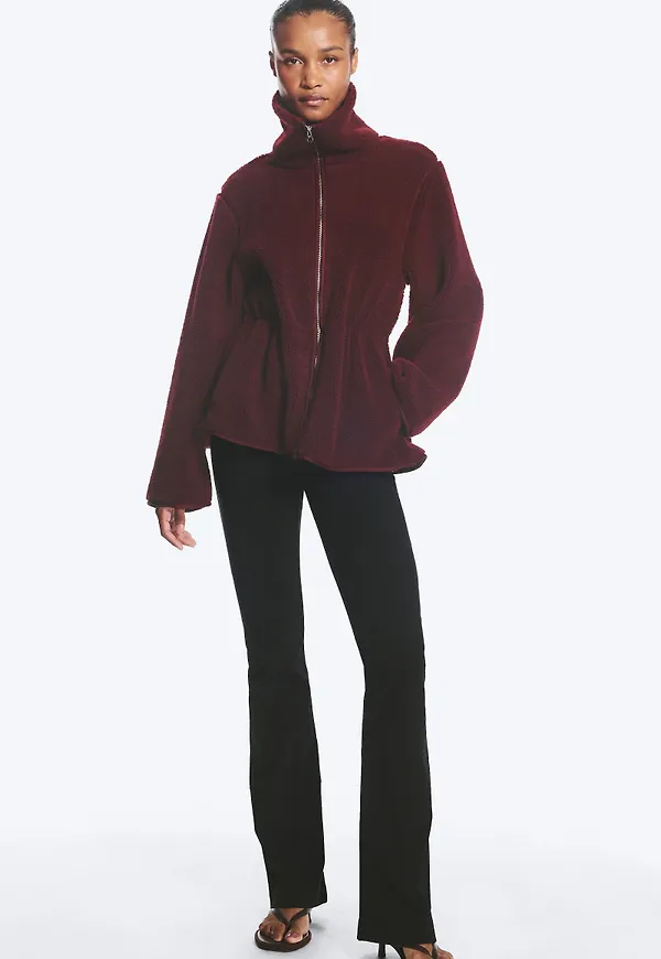Waisted pile jacket