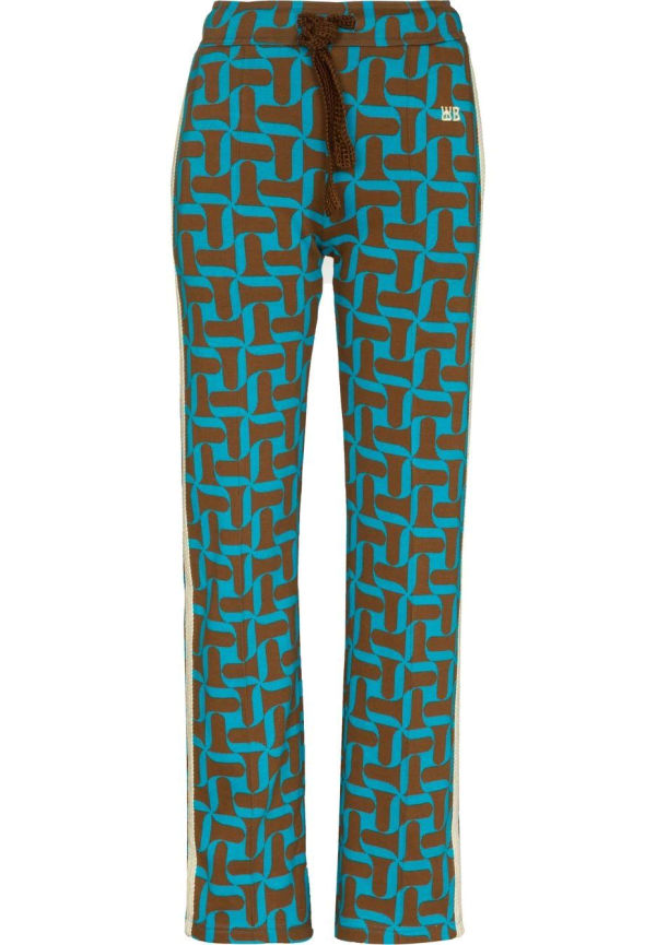 Wales Bonner Symphony mönstrade trackpants i jacquard - ALGIERS BLUE BROWN