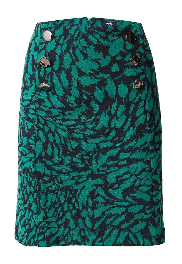 Wallis Kjol guld / jade / svart