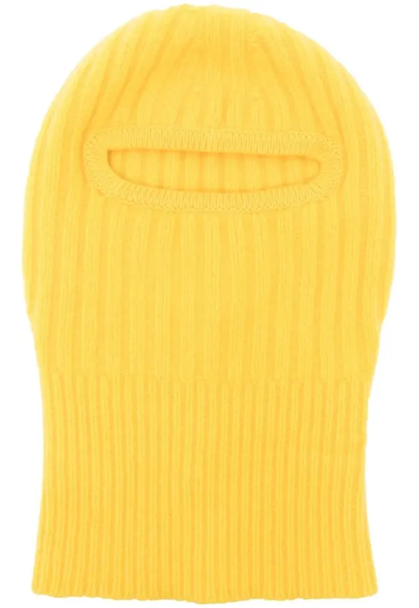 Walter Van Beirendonck ribbstickad mask - Gul