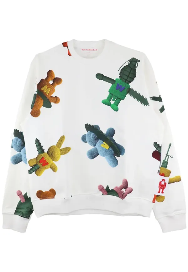 Walter Van Beirendonck tröja med tryck - Vit