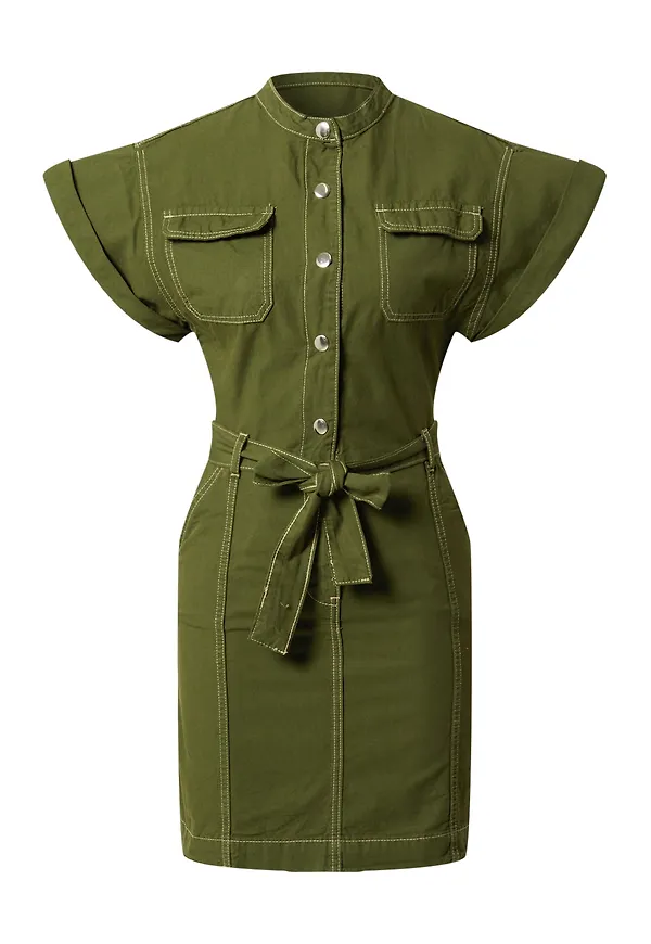 Warehouse Klänning kräm / khaki