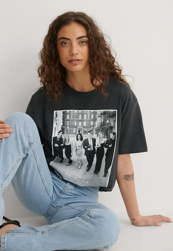 Warner Bros. Ekologisk Unisex T-shirt Med FRIENDS-tryck - Grey