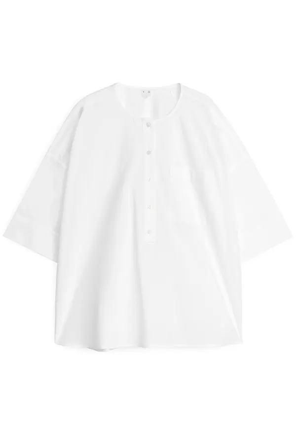 Washed Cotton Shirt - White
