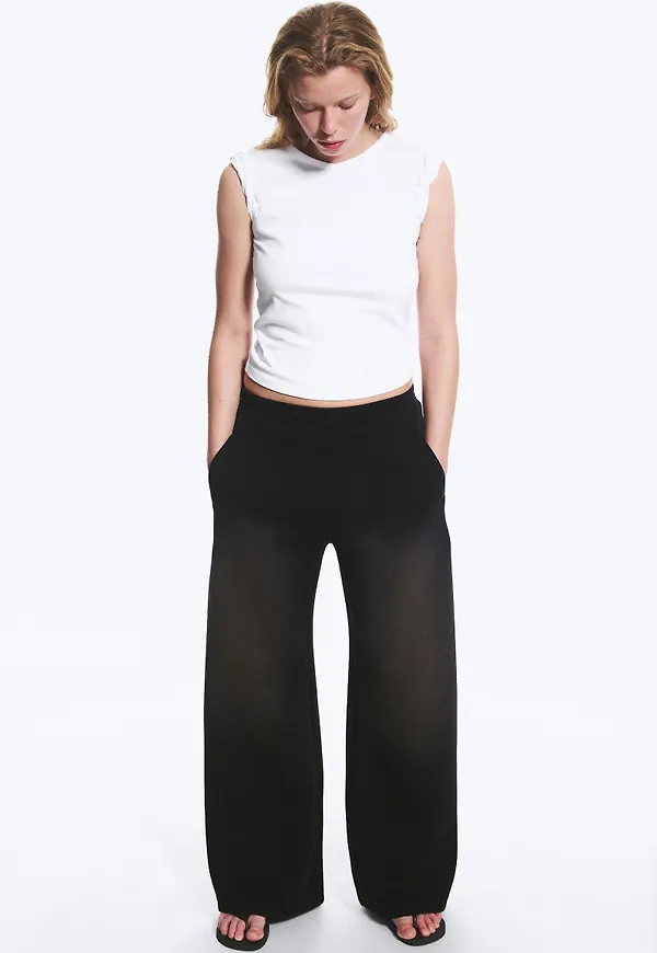 Washed Wide Leg Scuba Sweatpants