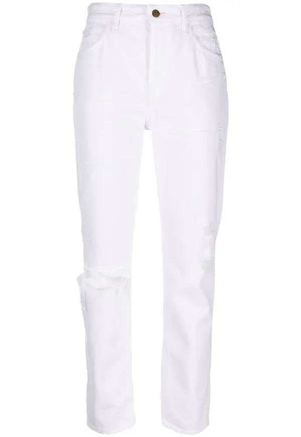Washington Dee Cee slim fit-jeans med slitning - Vit