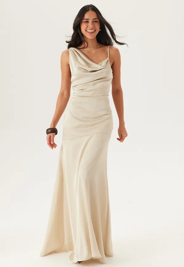 Waterfall Mermaid Satin Gown