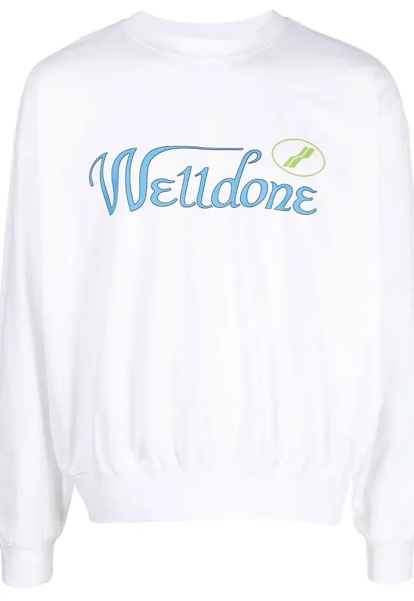 We11done sweatshirt med logotyp - Vit
