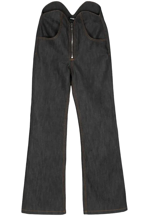 We11done vida jeans med ojämn design - Blå