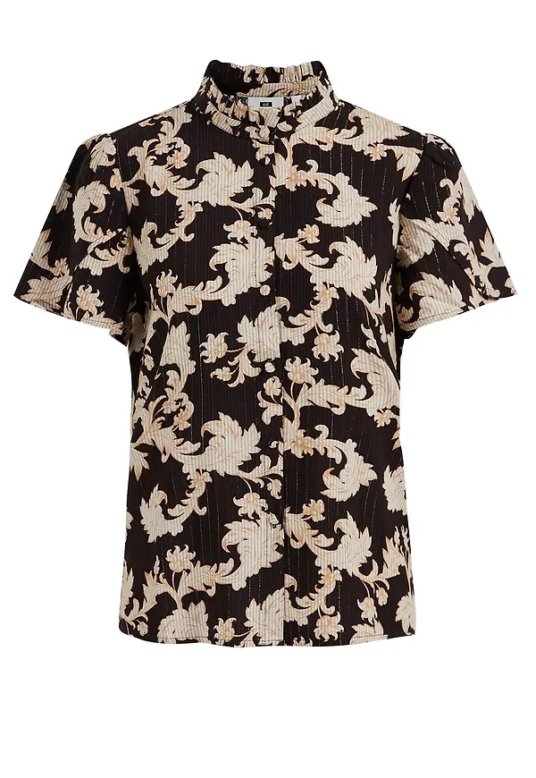 WE Fashion Blus beige / ljusbrun / svart