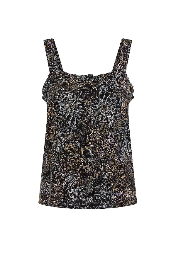 WE Fashion Topp sand / svart / vit