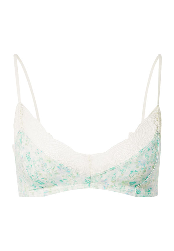 WEEKDAY Bikiniöverdel 'Debbie' turkos / jade / lavendel / vit