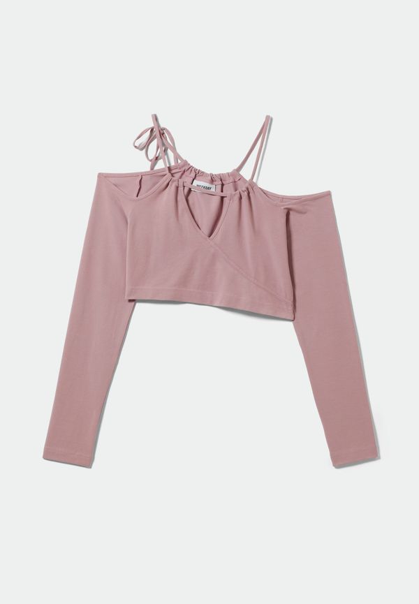 Weekday Långärmad Croptop Zenia Dimrosa, Toppar i storlek S