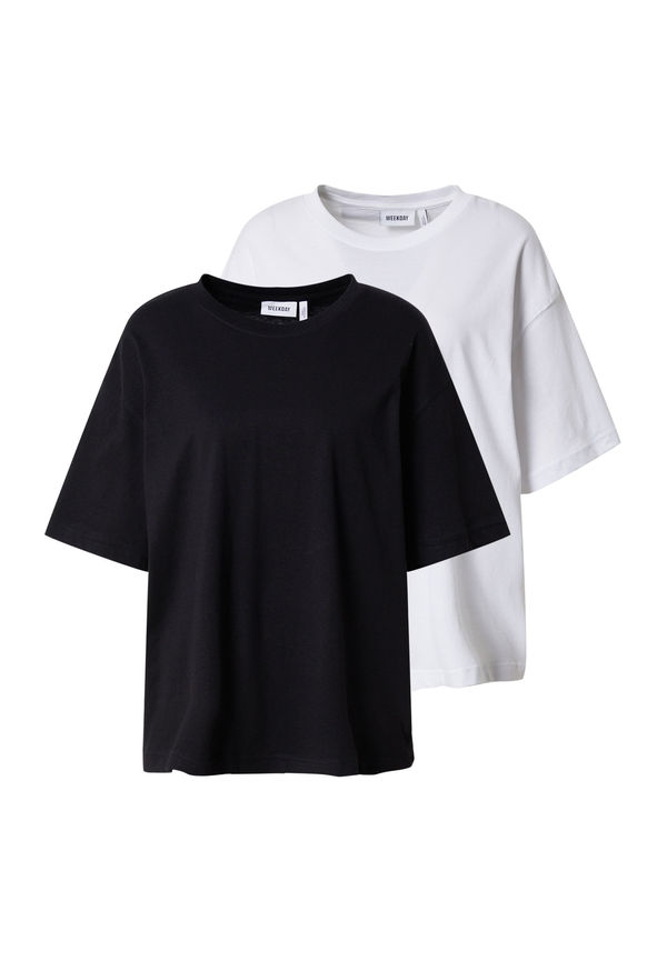 WEEKDAY Oversize t-shirt svart / vit