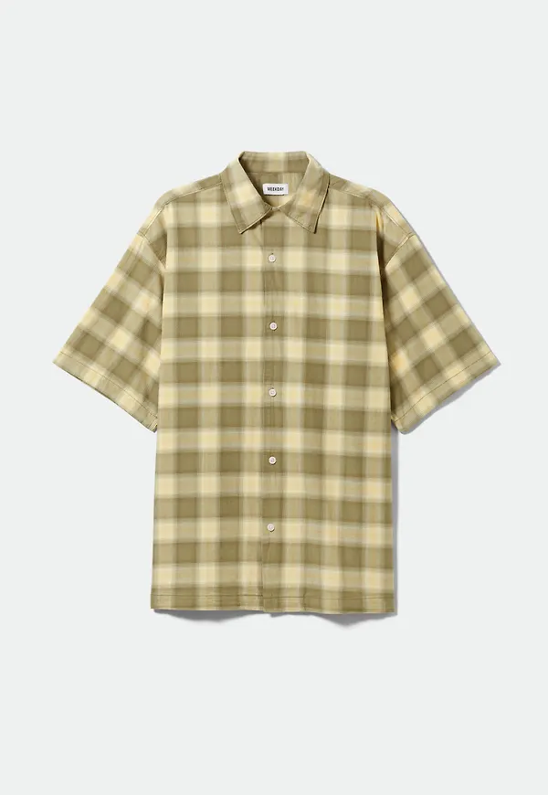 Weekday Oversized Rutig Skjorta Coffee Beige, Casualskjortor i storlek L
