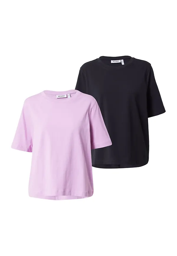WEEKDAY T-shirt lila / svart