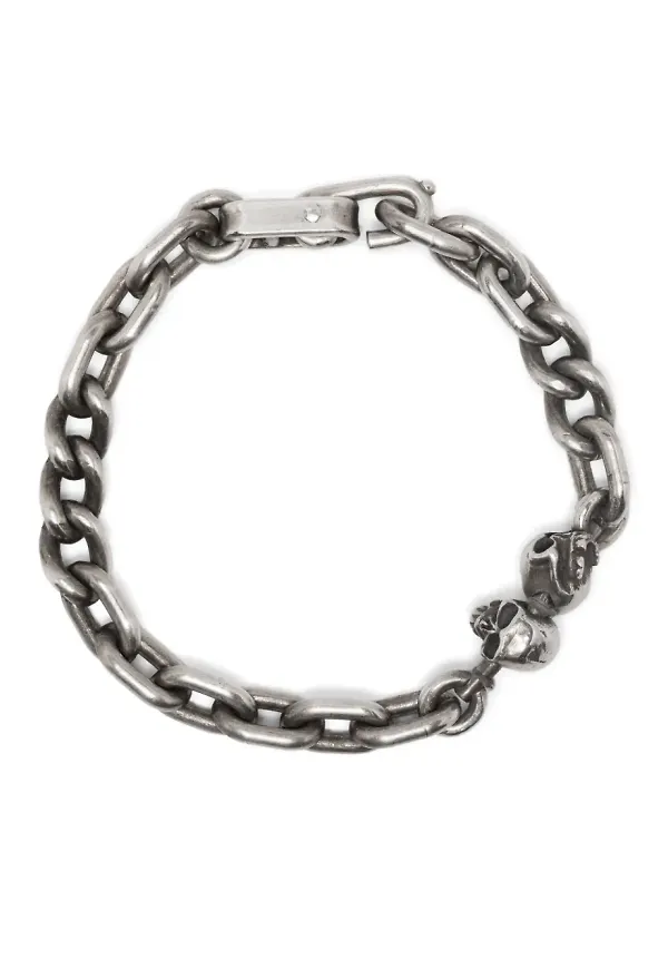 WERKSTATT:MÜNCHEN armband med två dödskallar - Silverfärgad