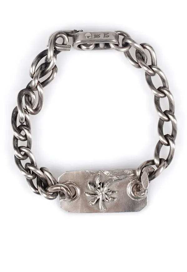 WERKSTATT:MÜNCHEN kedjearmband med blomdetalj - Silverfärgad