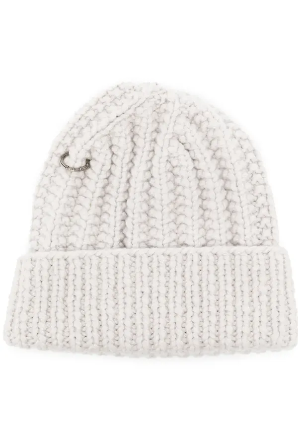 WERKSTATT:MÜNCHEN ring-detail ribbed beanie - Grå