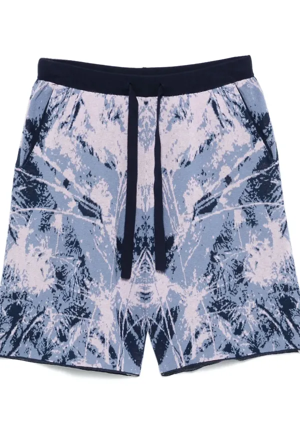 White Mountaineering djungelmönstrade shorts - Blå