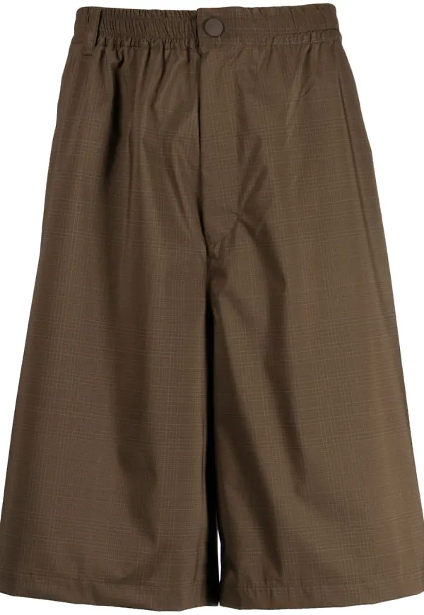 White Mountaineering elastiska raka shorts - Brun