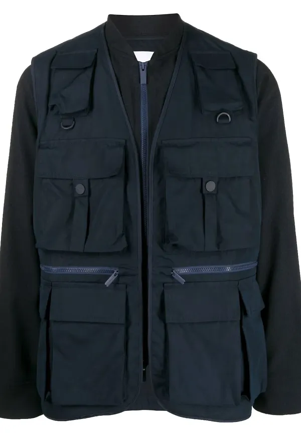 White Mountaineering fiskejacka med flera fickor - Blå