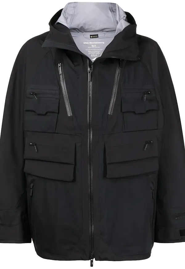 White Mountaineering jacka med dragkedja - Svart