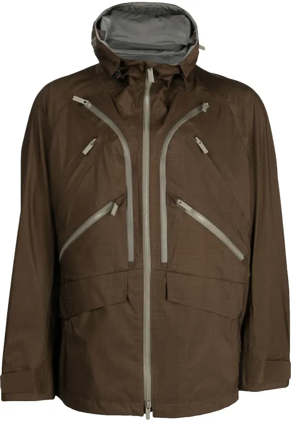 White Mountaineering jacka med huva - Brun