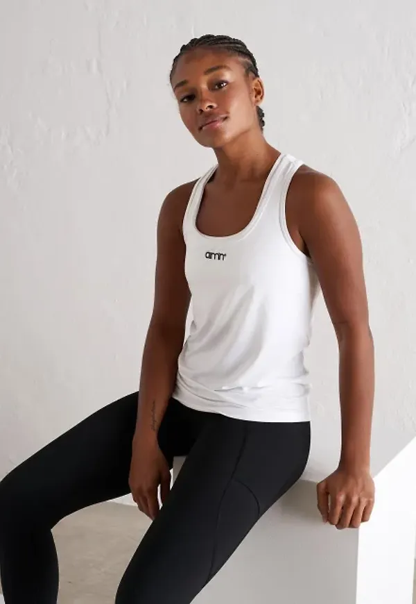 White Soft Basic Racerback Tank