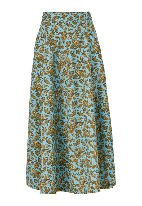 Whyred - Kjol Avril Paisley Skirt - Blå