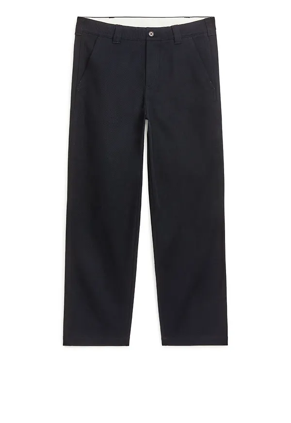 Wide-Fit Heavy Twill Trousers - Blue