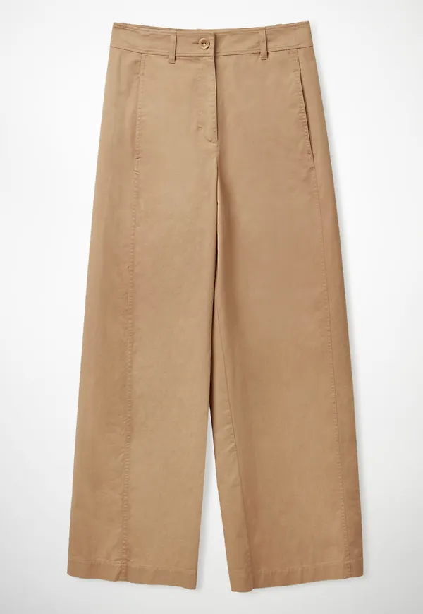 WIDE-LEG COTTON TROUSERS