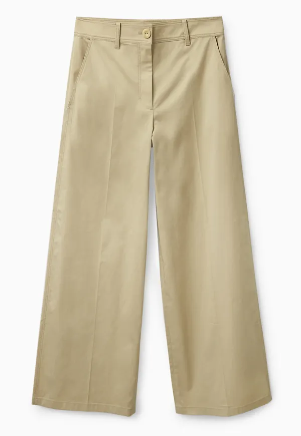 WIDE-LEG COTTON TROUSERS