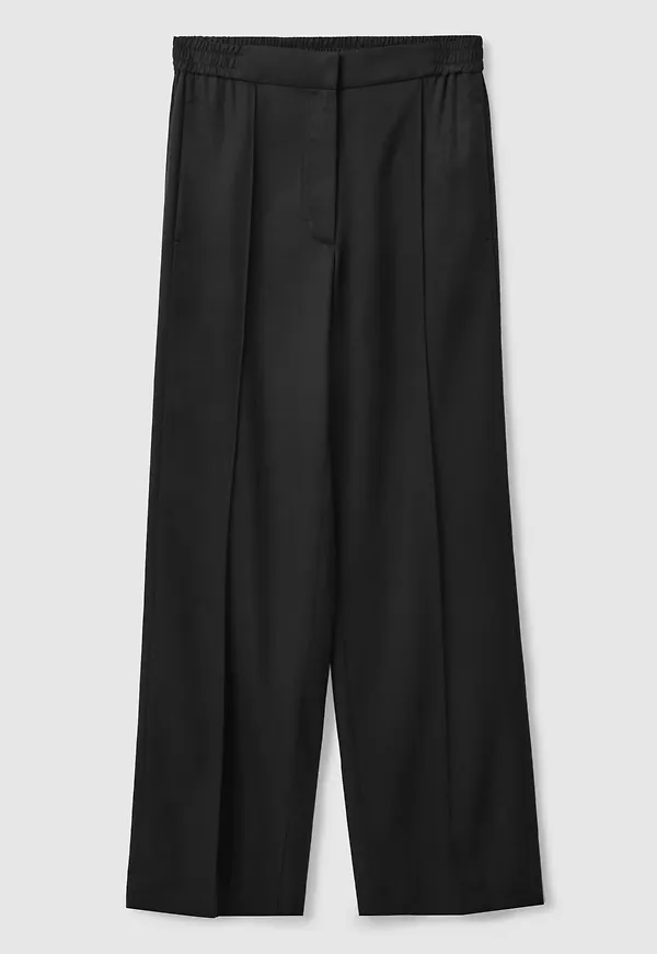 WIDE-LEG ELASTICATED WAIST TROUSERS