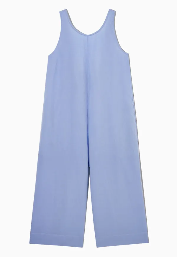 WIDE-LEG LINEN-BLEND JUMPSUIT