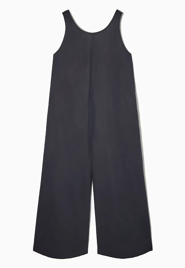 WIDE-LEG LINEN-BLEND JUMPSUIT
