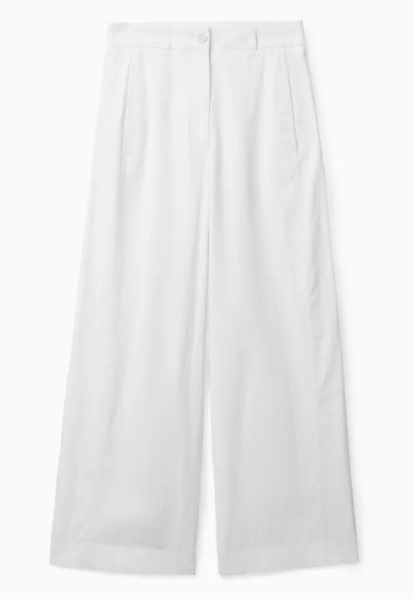 WIDE-LEG LINEN TROUSERS
