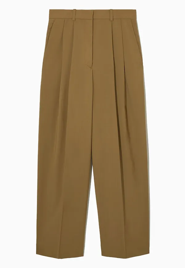 WIDE-LEG PLEATED TROUSERS