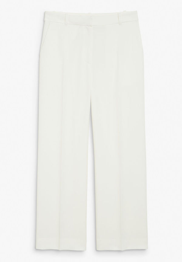 Wide-leg tailored trousers - White