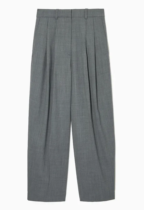 WIDE-LEG TAILORED WOOL TROUSERS