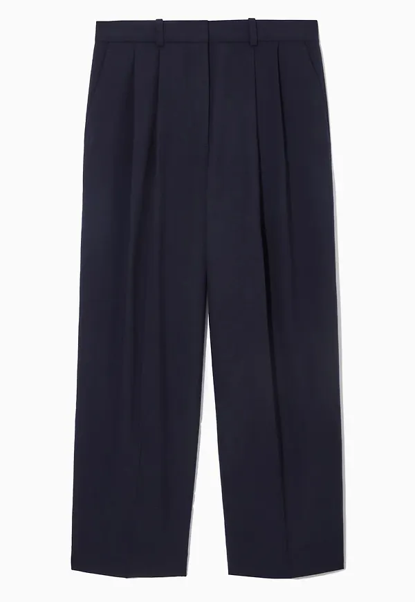 WIDE-LEG TAILORED WOOL TROUSERS