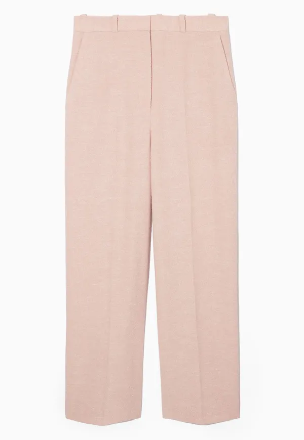 WIDE-LEG TEXTURED TROUSERS