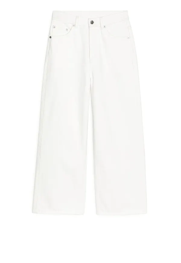 WIDE Cropped Jeans - White