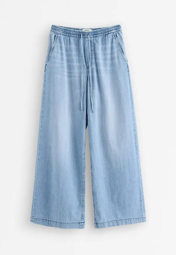 WIDE denimbyxa med elastisk midja
